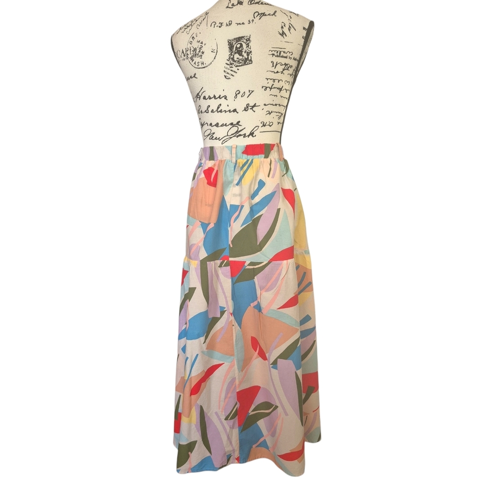 Eloquii Multicolor Pastel Floral Print Skirt With Side Slit Sz 14 - Picture 5 of 7